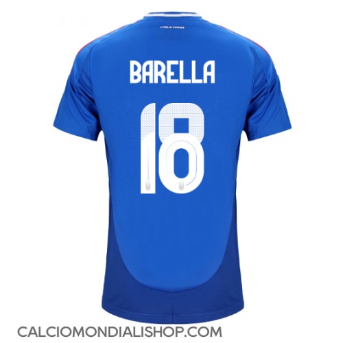 Maglie da calcio Italia Nicolo Barella #18 Prima Maglia Europei 2024 Manica Corta